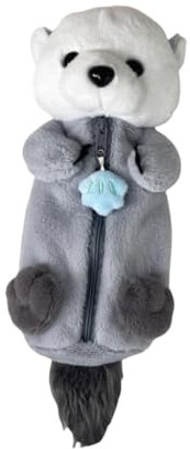 EEJBYTDI Otter-Federmäppchen, Federmäppchen mit großem Fassungsvermögen, Schreibwarentasche aus Plüschtier, für Teenager, Mädchen und Jungen in der Schule (Plush Stationery Bag)