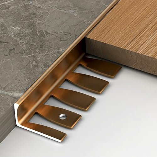 Raouoae Profilé De Protection De Bord Pliable en Aluminium L, 135cm (Lot De 2) pour Carrelage De Cuisine Et Mural - Finition Anodisée, Idéal pour Rénovation Et DIY(Bronze,H:15MM)
