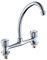 jojofuny 1 Pc Rubinetto a due fori acqua a doppia maniglia rubinetto dell'acqua del filtro del lavello rubinetti kitchen rubinetto vasca rubinetto dell'acqua a doppio foro rubinetto di rame