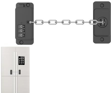 Kioriur Lucchetto a combinazione per frigorifero, lucchetto per frigorifero a prova di bambino, Combinazione di blocco del frigorifero con password, Nessuna chiave necessaria, adesivo forte, nessuna