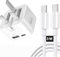 Fast Charger Compatible with iPhone & Samsung, 35W Dual USB Wall Plug Adapter with 3M C Cable, USB-A and USB-C Ports For iPhone 16 15, Samsung Ultra S24 S23 S22