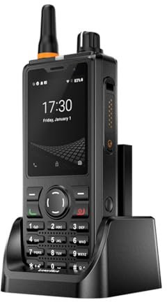 UNIWA F41 Zello Walkie Talkie 4G Teléfono Móvil IP54 Resistente al Agua Smartphone MT6739 Quad Core 1GB+8GB Android 8.1 GPS SOS PPT 4600mAh POC Doble Cámara SIM (F41+Base de Carga)