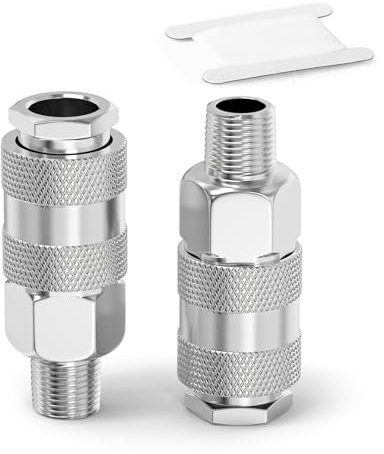 ERGAOBOY 2 pièces 1/2 BSP mâle Raccords de tuyau d'air, Raccord rapide de conduite d'air pour l'industrie, Kit de réparation de tuyau de compresseur pneumatique