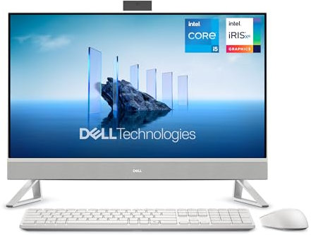 Dell Desktop 27 FHD Display, Intel Core i5-1334U, 16 GB DDR5 RAM, 512 GB SSD, Intel Iris Xe Graphics, Windows 11 Home - White