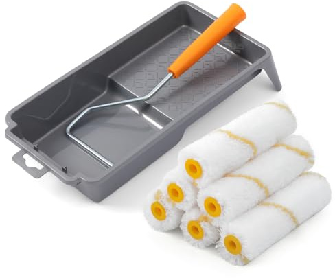 Mister Rui Paint Roller, Small Paint Roller 4 Inch, Mini Rollers for Painting, Medium Pile Mini Roller for Walls and ceillings