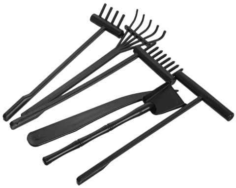 CHICAMPERA 6pcs Mini Garden Rake Plastic Zen Garden Tool Sandbox Accessories for Sand Pit Crafts