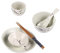 JECOMPRIS 1 Set Japanese Style Ceramic Tableware Set Dish Bowl Cup Spoon Chopstick for Single Use Safe Practical Dining