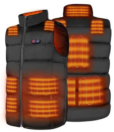 DR.PREPARE Chaleco Calefactable para Hombre y Mujer, 3 Niveles de Calefacción 10 Zonas Chaleco Térmico para Esquí Pesca Senderismo Camping
