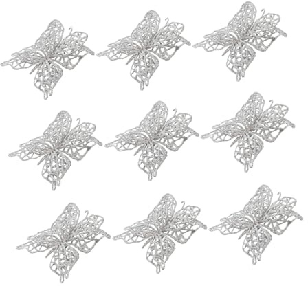 ARTSEWPLY 10 Stück Teiliges Weihnachtsdeko Hohle Schmetterlinge Glänzend Kunststoff Anhänger für Tannenbaum und Festtagsdekorationshänger