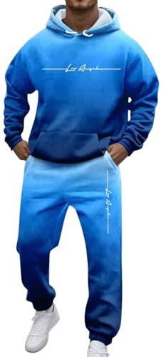 Trainingsanzüge Herren Jogginganzug Gradientenfarbe 2 Teilig Hip Hop Y2K Tracksuit Hoodies + Jogginghosen Männer Freizeitanzüge Kapuzenpullover Casual Bequeme Sportanzug