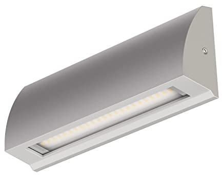 ledscom.de LED Wandleuchte/Treppenlicht SEGIN für außen, IP54, flach, Downlight, grau matt, eckig, 6,2 W, 566lm, warmweiß