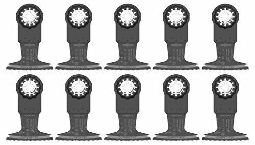 BOSCH OSL212F-10 10-Pack 2-1/2 in. Starlock Oscillating Multi Tool All Purpose Bi-Metal Plunge Cut Blades for Applications in Wood, Wood with Nails, Drywall, PVC, Metal (Nails and Staples)