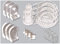 EFIXS 3er Set Montageset/Reparaturset für Rollos mit 25 mm Rollowelle - mit PVC-Träger - incl. Halter/Halterung, Kettenzug, Kettenlänge ca. 120 cm (Umlauf der Rollokette: 240 cm)- Farbe: weiß