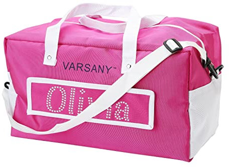Varsany Sac de Gymnastique Personnalisé en Cristal Rose pour Enfants et Femmes - pour Gym, Danse, École, Voyage - Tient un Short
