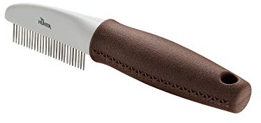 HUNTER SPA Pflegekamm mit rotierenden Zinken, zur Pflege von Deckhaar und Unterwolle, 19,0 x 4,0 cm, M, grau / braun