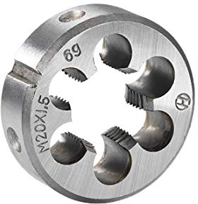 sourcing map M20 x 1,5 metrische, runde Schneideisen, Maschinengewinde, rechte Hand, Schneideisen aus legiertem Stahl