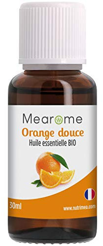 Huile Essentielle d'ORANGE DOUCE BIO - Citrus Sinensis - Distillée en FRANCE - Mearome - 30 ml - 100% Pure et Naturelle, HEBBD, HECT