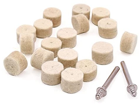 100PCS 13mm Wool Felt Polishing Pad Buffing Polishing Wheel Rotary Tool with 2PCS Shank for Dremel Accessories Rotary Drll Tool
