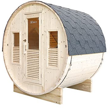 Holl's - Sauna Gaïa Bella - HL-T160E - Cabine Sauna à Vapeur d'Extérieur avec 3 Places en Épicéa avec 2 Niveaux de Banc et Éclairage Intérieur - 160 x 205 x 220 cm