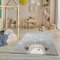 Teppich Kinderzimmer - Teppiche für Kinderzimmer, Kinderteppich Junge, Kinderteppich mit Bergen, Bär, Panda, Sterne, (Türkis-Beige, Größe: 80x150 cm)