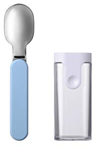 Mepal - Cuchara Plegable Ellipse - Cuchara Reutilizable Para Llevar - Cuchara Plegable Para Yogur - Cubiertos De Viaje - Incluye Estuche - Acero Inoxidable - '22 Nordic Blue
