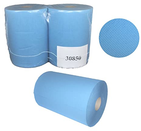 Lot de 2 rouleaux de papier essuie-tout 3 plis 37 x 38 cm 500 feuilles perforées résistantes aux taches