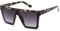 JIM HALO Flat Top Shield Sonnenbrille Quadratische Spiegel Randlose Brille für Damen Herren (Hellschildkröte Rahmen/Gradient Grau Gläser)