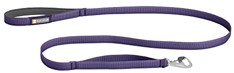 RUFFWEAR Front-Leine, leicht, 1,5 m, Starke Leine mit gepolstertem Griff und sicherem drehbarem Crux-Clip, kompaktes, flaches Tubelok-Gurtband, Purple Sage (Einheitsgröße, für alle Rassen)