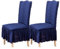 Qubjus Stuhlhussen für Esszimmer Satz von 2 Stretch Stuhl Slipcover mit Rock abnehmbar waschbar Küche Stuhl Protector Cover Set für Haus, Party, Hochzeit(Blau, 2Stück)