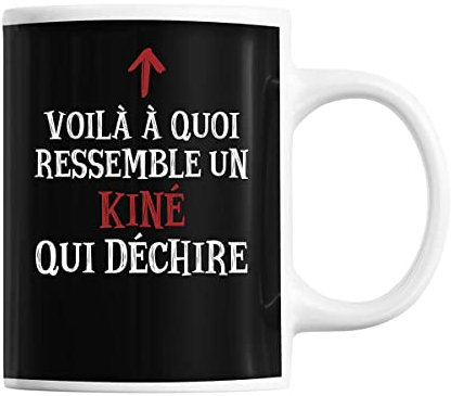 Planetee Mug Kinésithérapeute Qui déchire | Tasse café métier pour collègue de travail ami ou famille | Imprimé en France