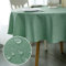 WELTRXE Round Table Cloth,180cm Diameter,Faux Linen Tablecloth,Water Resistant Spill Proof Wipeable Polyester Dining Table Cover for Cafe Restaurant Buffet Tabletop Decoration,Dark Green