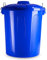 Tradineur - Cubo de Basura de plástico con Asas metálicas, contenedor de residuos, Papelera con Tapa, Reciclaje, Industrial, Fabricado en España (Azul, 51 litros)