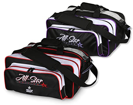 EMAX | Bowlingball-Tasche 2 Bälle | Roto Grip - All Star Double Tote | Bowlingbag für 2 Bowlingbälle und Bowlingschuhe | Bowlingtasche | Schwarz Rot