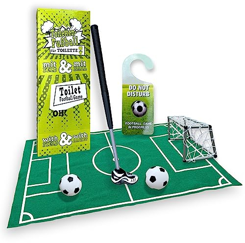 MIJOMA Toilettenspiel Toiletten-Fußball WC-Spiel Klospiel für die Toilette Badezimmerspiel Männergeschenk
