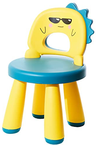 Kinder Schreibtischstuhl Aus Kunststoff - Kinderhocker - Kinderstuhl Plastik - Geeignet Für 2 Bis 6 Jahren - Leicht Zu Reinigen - Ergonomische Sitzfläche - Dinosaurier-design - Kinder Gartenstuhl