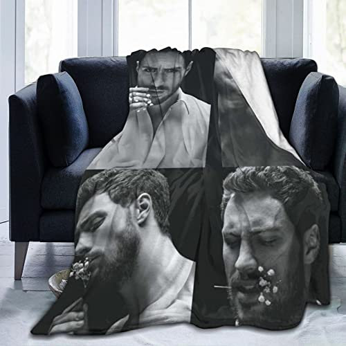 YINGD Aaron Actor Taylor-Johnson - Manta de franela de forro polar, suave y cómoda, cálida manta de aire acondicionado para sofá, cama, oficina, rodillera, cama, coche, campamento, playa, 80 x 60