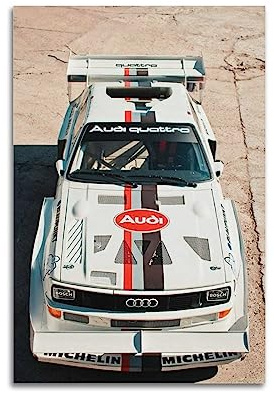 JONZA Vintage-Sportauto-Poster für Audi Sport Quattro Rennauto, dekoratives Gemälde, Leinwand, Wand- und Kunstbild, Familien-Schlafzimmer, Dekoration, 40 x 60 cm