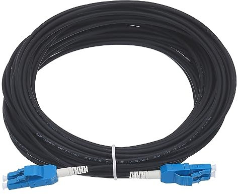sourcing map 1Pcs 49.2Ft Single Mode Uniboot Duplex OS2 Armored Fiber Optic Patch Cable LSZH LC/UPC-LC/UPC Jumper Optical Black for Fiber Optic LAN Networks