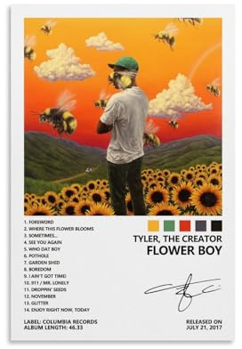 Tyler Poster The Creator Flower Boy Album Cover Poster für Zimmer, ästhetische Leinwand, Wandkunst, Schlafzimmer-Dekoration, 40 x 60 cm