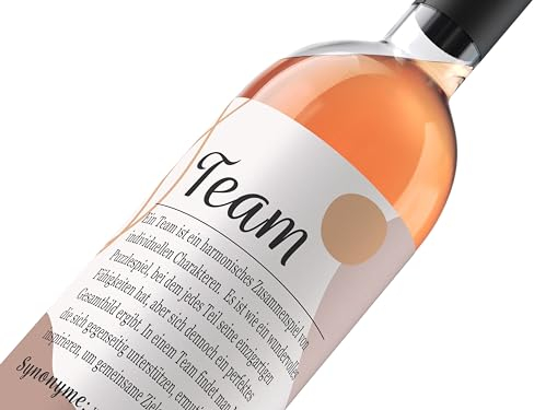 Flaschenetikett Rente mit Team Definition für alle handelsüblichen 0,75l Weinflaschen Ruhestand Geschenk, Renteneintritt, Jobwechsel, Kollege, Kollegin