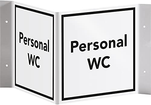 Dreifke® Schild I Tür-Nasenschild Personal-WC, Kunststoff, 150x150mm