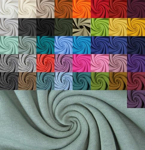 Wintersweat Meterware Uni - Sweatshirt Stoff meliert - Baumwoll Sweat zweifarbig - weicher Stoff für Pullover/Hoodies - ÖkoTex 100 *Ab 50cm, Farbe: 023 seegrün