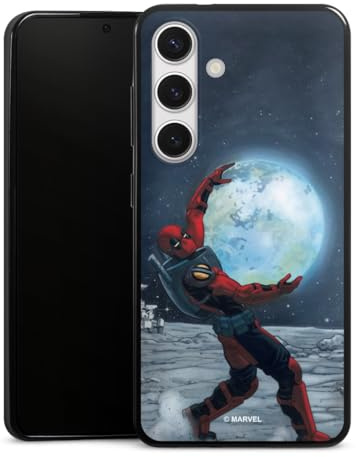 Slim Case extra dünn kompatibel mit Samsung Galaxy S24 Silikon Handyhülle schwarz Hülle Deadpool Mond Marvel