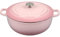 EDGING CASTING Olla holandesa de hierro fundido esmaltado con tapa, horno holandés redondo para hornear pan, horno de pan, 5 cuartos de galón, color rosa