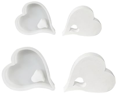 Stampo in silicone a forma di cuore, 2 stampi a forma di cuore, per versare, fai da te, in rilievo, per la produzione di decorazioni artigianali