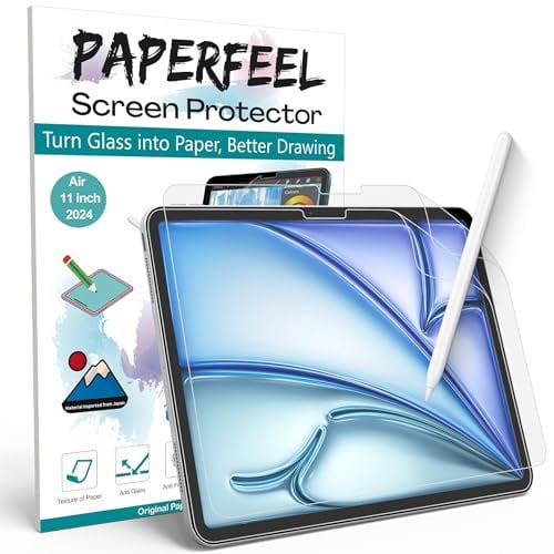 PAPERFEEL [2 Pack] Screen Protector for iPad Air 11 Inch 2025 2024 M3 M2 Model, Matte PET Paper Film Compatible with Apple Pencil Drawing, Writing, Anti Glare, Anti Fingerprint, Easy Installation