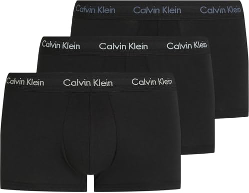 Calvin Klein Uomo Pantaloncini Boxer Vita Bassa Confezione da 3 Intimo, Nero (B- Ash, Vint Indigo, Sterl Blue Lgs), S