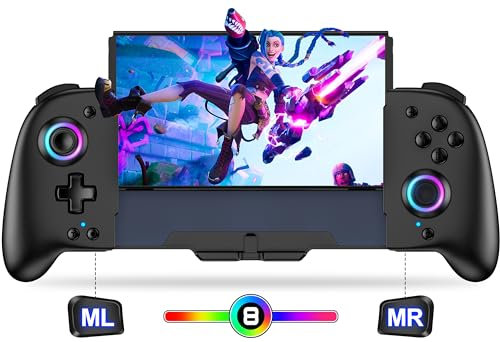 CoguyTech Bluetooth-Controller für Switch/Switch OLED, großes Handheld Switch Joypad mit Makroprogrammierung und RGB Lichteffekte mit 1000 mAh für maximales Spielerlebnis