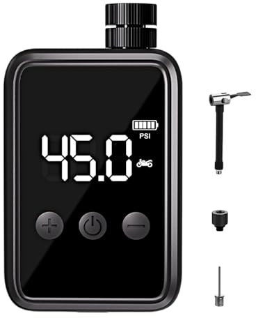 Pequeño inflador neumático de bicicleta, 110PSI compresor de aire portátil mini bomba eléctrica con aguja de bola, válvula presta y adaptador para globo bicicleta scooter