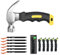 6 Pack Aluminum Tent Stakes，6 Pack High-Reflective Guy Lines 4mm Tent Cords High-Strength Lightweight Camp Ropes with Glow in The Dark Adjuster Tensioner for Tent, Small Claw Hammer